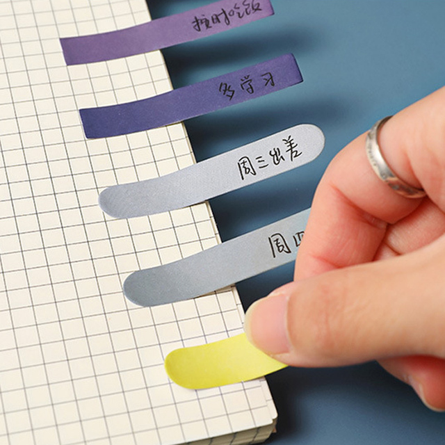 Kreatywne kolorowe indeks naklejane paski - bloczek notesowy z lepkimi dekoracjami dla studentów i dzieci - Wianko - 6