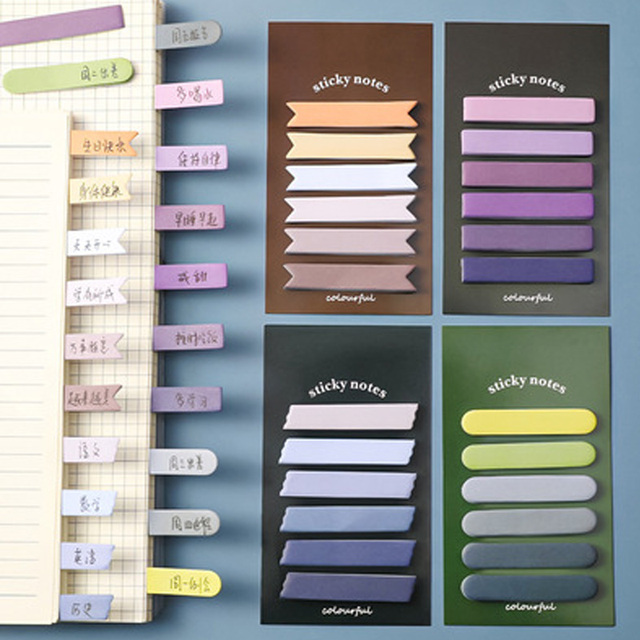 Kreatywne kolorowe indeks naklejane paski - bloczek notesowy z lepkimi dekoracjami dla studentów i dzieci - Wianko - 7