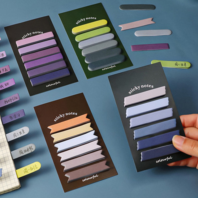 Kreatywne kolorowe indeks naklejane paski - bloczek notesowy z lepkimi dekoracjami dla studentów i dzieci - Wianko - 3