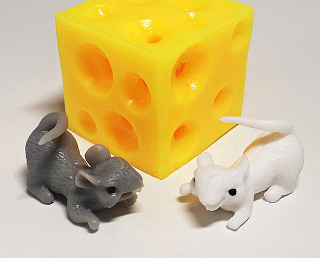 Kreatywna mysz serowa - zabawka antystresowa, blok sera, zabawa w chowanego - Wianko - 2