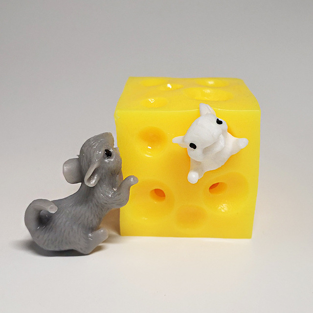 Kreatywna mysz serowa - zabawka antystresowa, blok sera, zabawa w chowanego - Wianko - 3