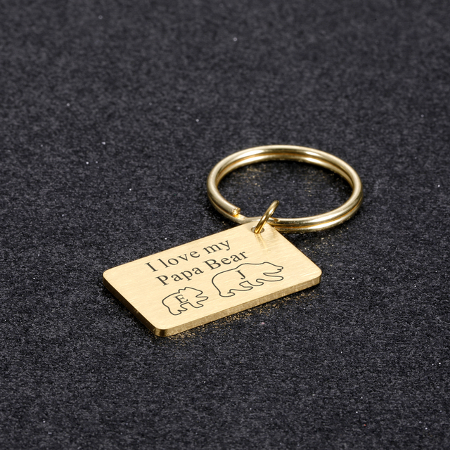 Grawerowany breloczek z dostosowaną pierwszą literą - prezent na Dzień Ojca, personalizowany dla taty, brelok do kluczyków samochodowych - Wianko - 5