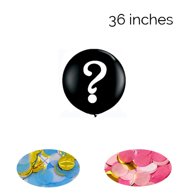 Balon 36 Cal niebieski/różowy dla chłopca lub dziewczynki z dużymi czarnymi literami płeć - Wianko - 7
