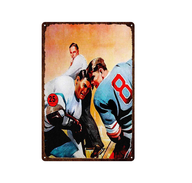 Tabliczka dekoracyjna sportowa metalowa - siatkówka, taniec, joga, hokej na lodzie, rugby - Wianko - 8