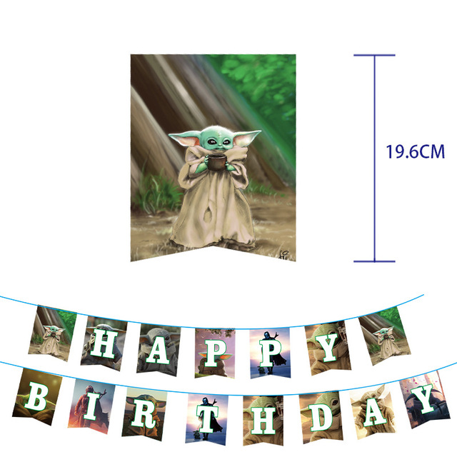 Gwiezdne wojny Party Theme Supplies - papierowy obrus, puchar, płyta, serwetka, dekoracja urodzinowa dla dzieci, naklejki z postacią Cartoon Yoda - Wianko - 7