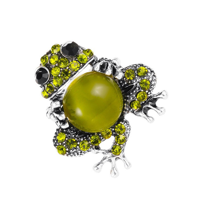 Świeży styl w biżuterii: Zestaw żaba Opal 2021 - broszka, kolczyki, pierścionek i naszyjnik - Wianko - 8