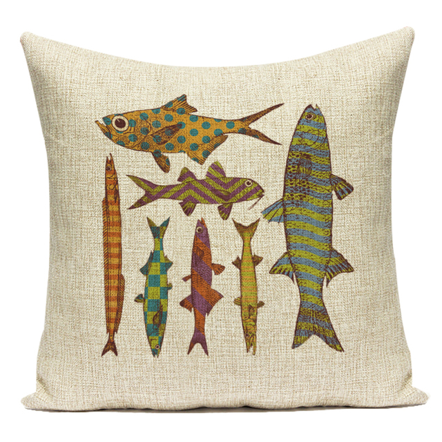 Poszewka na poduszkę z kolorowym wzorem morskich zwierząt ryb - doskonała dekoracja dla poduszek, krzeseł, kanap i samochodów - Wianko - 22