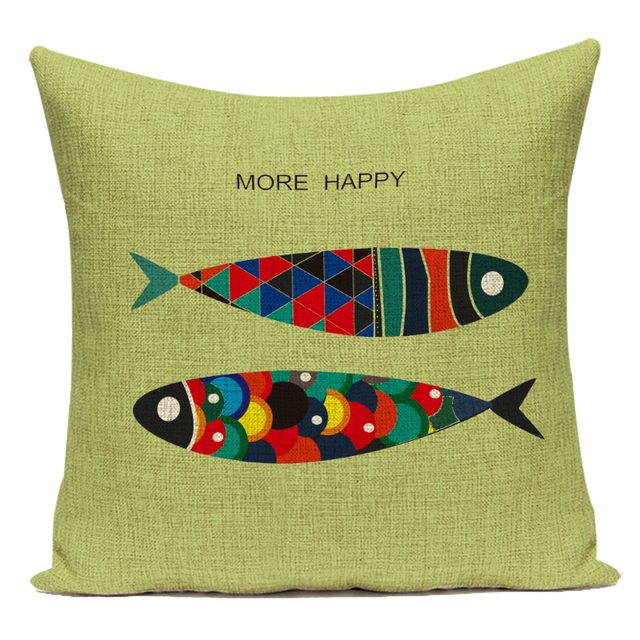 Poszewka na poduszkę z kolorowym wzorem morskich zwierząt ryb - doskonała dekoracja dla poduszek, krzeseł, kanap i samochodów - Wianko - 41