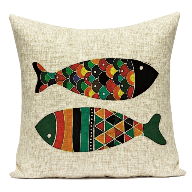 Poszewka na poduszkę z kolorowym wzorem morskich zwierząt ryb - doskonała dekoracja dla poduszek, krzeseł, kanap i samochodów - Wianko - 18
