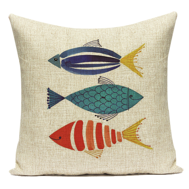 Poszewka na poduszkę z kolorowym wzorem morskich zwierząt ryb - doskonała dekoracja dla poduszek, krzeseł, kanap i samochodów - Wianko - 26