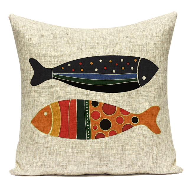 Poszewka na poduszkę z kolorowym wzorem morskich zwierząt ryb - doskonała dekoracja dla poduszek, krzeseł, kanap i samochodów - Wianko - 19