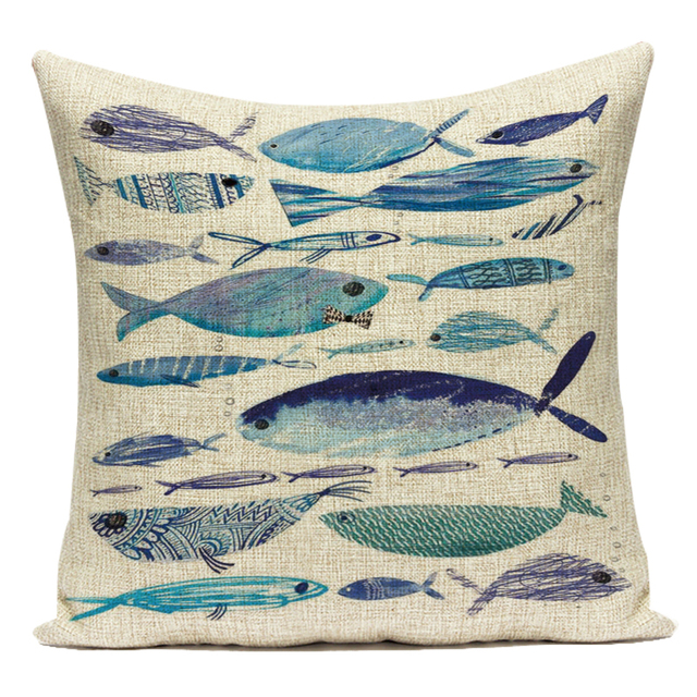 Poszewka na poduszkę z kolorowym wzorem morskich zwierząt ryb - doskonała dekoracja dla poduszek, krzeseł, kanap i samochodów - Wianko - 35