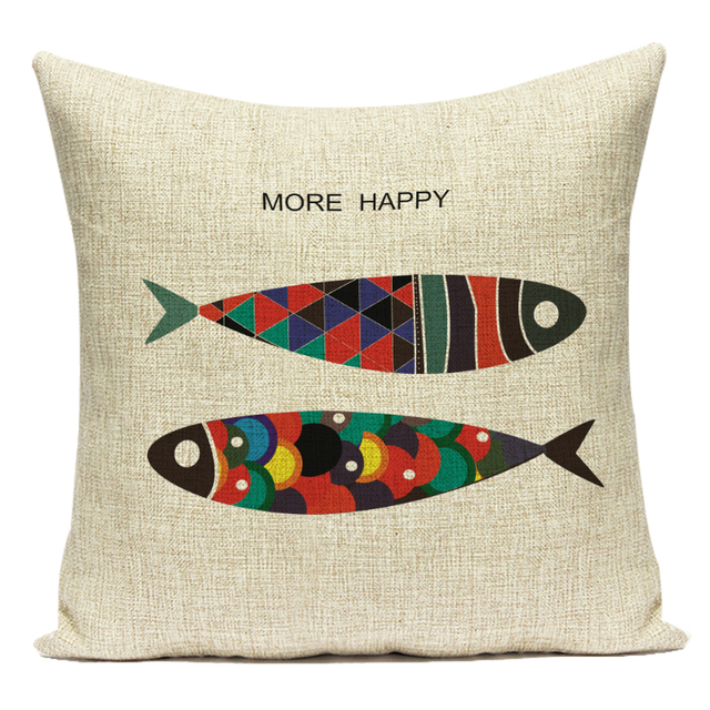 Poszewka na poduszkę z kolorowym wzorem morskich zwierząt ryb - doskonała dekoracja dla poduszek, krzeseł, kanap i samochodów - Wianko - 21