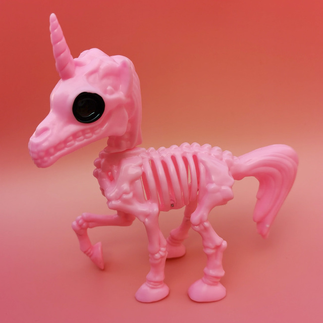 Dekoracja Halloween - jednorożec szkielet kości - różowy - Wianko - 3