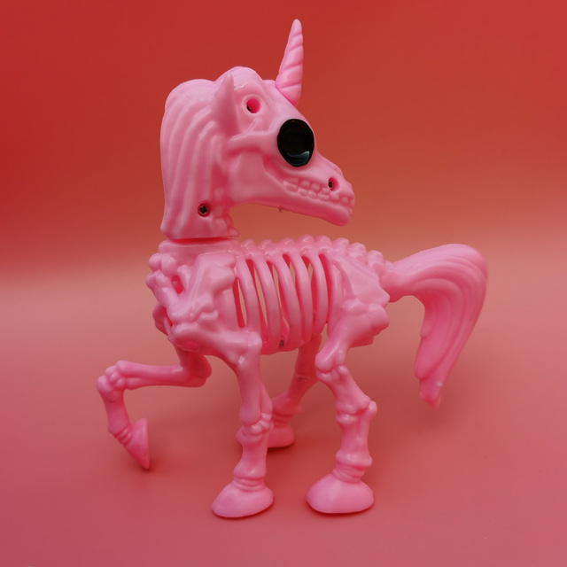 Dekoracja Halloween - jednorożec szkielet kości - różowy - Wianko - 4