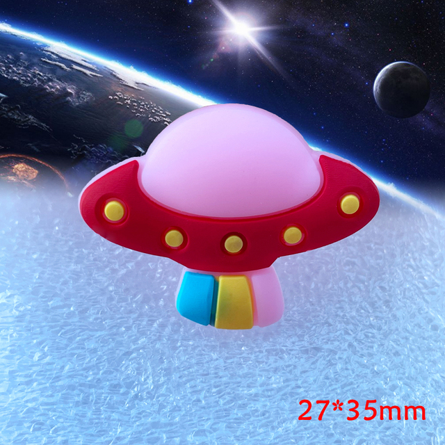 12 Figurki miękkie statek kosmiczny, rakieta, astronauta - seria cute cartoon kawaii - idealne do albumu scrapbookingu DIY i ozdabiania obudowy telefonu komórkowego - A72 - Wianko - 7