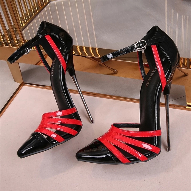16cm Ultra wysokie sandały na słupku dla kobiet, z szerokim paskiem wokół kostki - Wianko - 5
