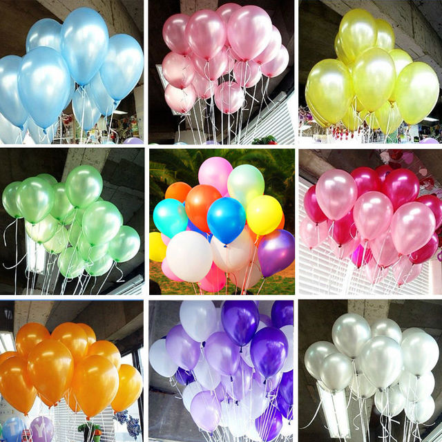 100 sztuk kolorowych perłowych lateksowych balonów na imprezy okolicznościowe, śluby, urodziny - 10 cali - Wianko - 1