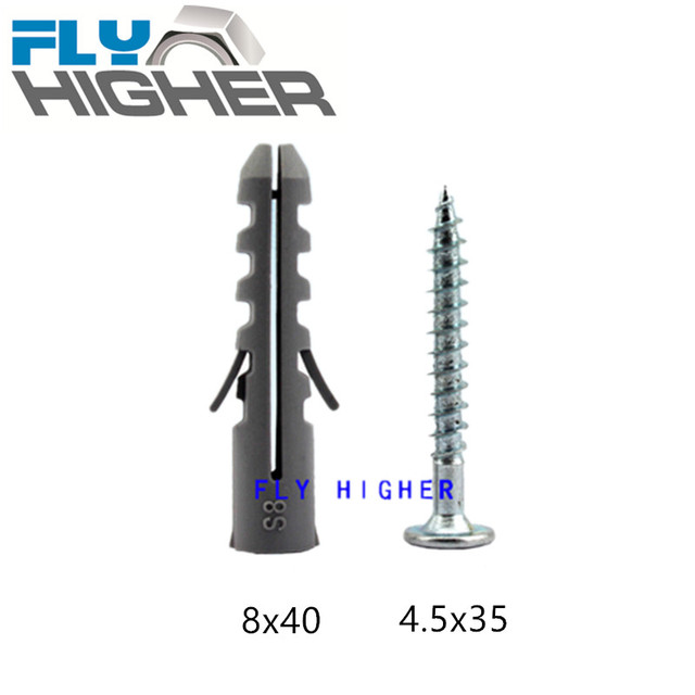Plastikowe wtyki ścienne nylonowa kotwica 6x30 i 8x40 z kombinacją śrubową - Wianko - 6