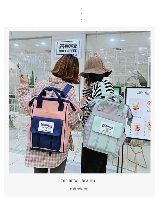 Koreanki plecak podróżny bawełniany wiosenny styl dla kobiet 2019 - Wianko - 22