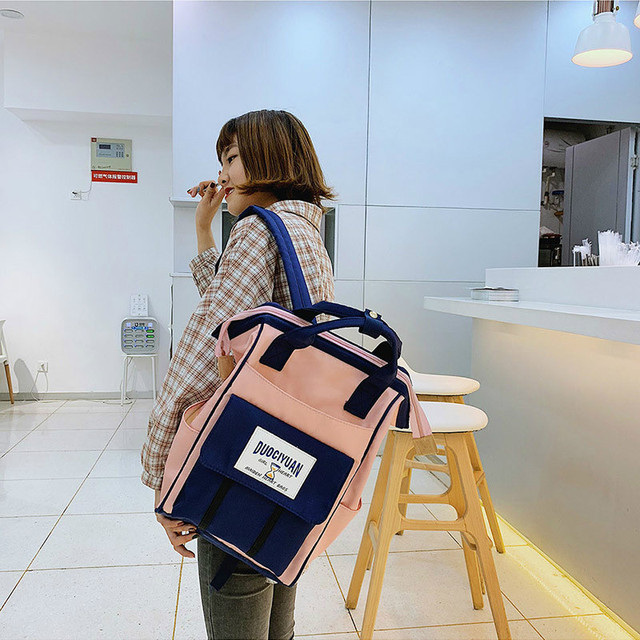 Koreanki plecak podróżny bawełniany wiosenny styl dla kobiet 2019 - Wianko - 26