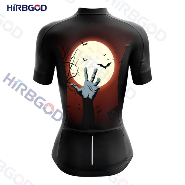 Bluza rowerowa damska z krótkim rękawem HIRBGOD 2022 Halloween - Wianko - 34