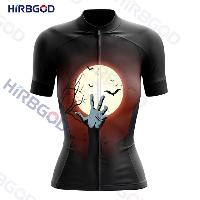 Bluza rowerowa damska z krótkim rękawem HIRBGOD 2022 Halloween - Wianko - 33