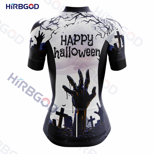 Bluza rowerowa damska z krótkim rękawem HIRBGOD 2022 Halloween - Wianko - 28