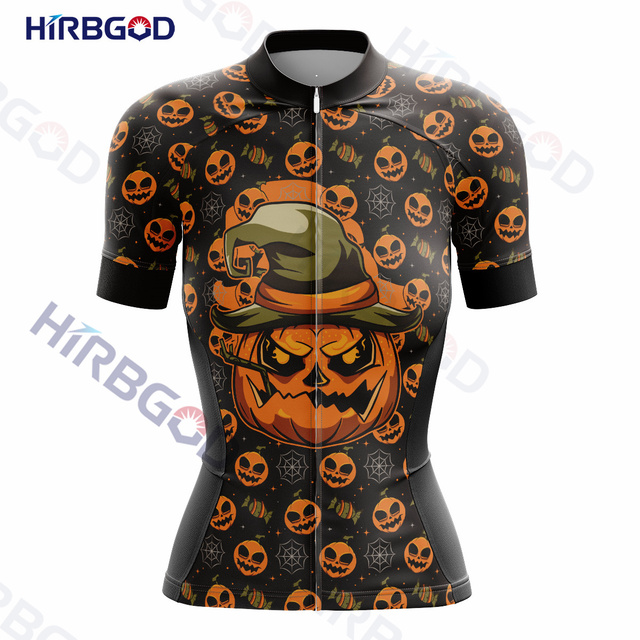 Bluza rowerowa damska z krótkim rękawem HIRBGOD 2022 Halloween - Wianko - 9