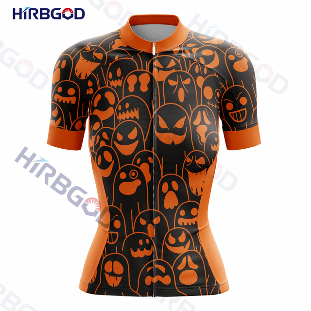 Bluza rowerowa damska z krótkim rękawem HIRBGOD 2022 Halloween - Wianko - 25