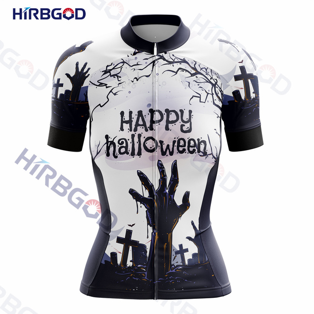 Bluza rowerowa damska z krótkim rękawem HIRBGOD 2022 Halloween - Wianko - 5