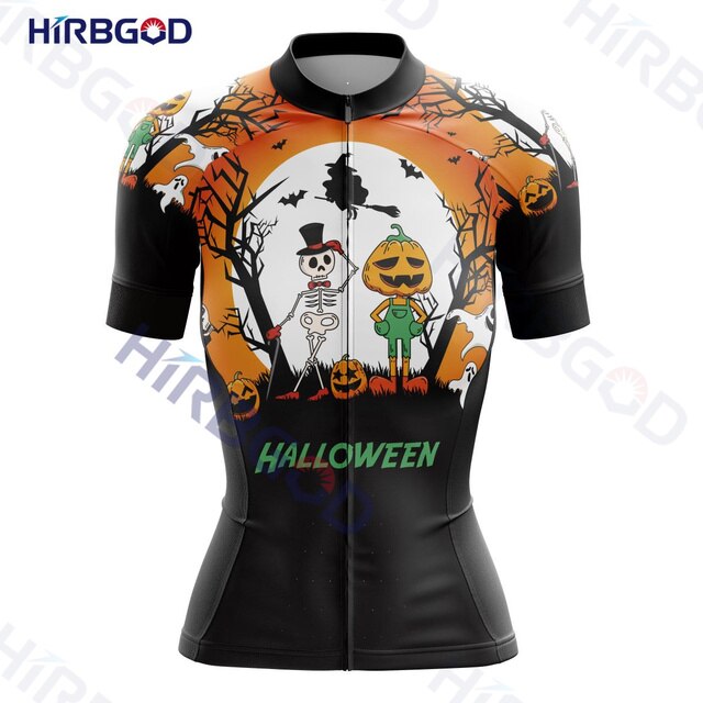 Bluza rowerowa damska z krótkim rękawem HIRBGOD 2022 Halloween - Wianko - 29