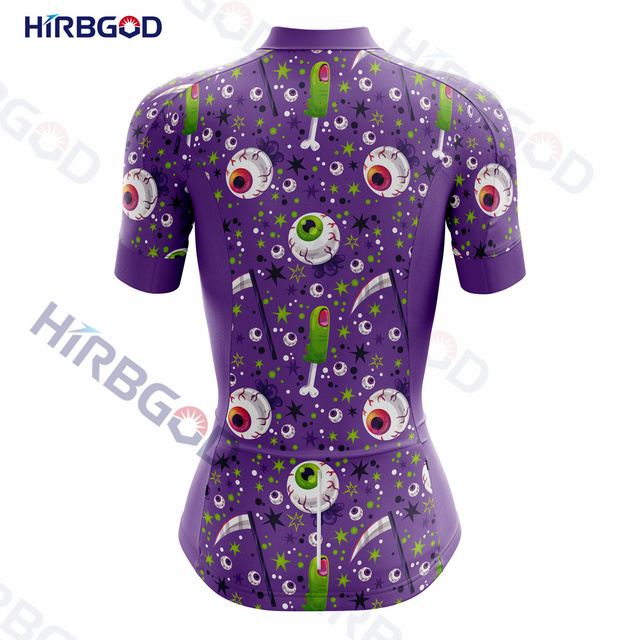 Bluza rowerowa damska z krótkim rękawem HIRBGOD 2022 Halloween - Wianko - 22