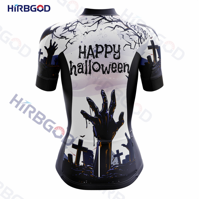 Bluza rowerowa damska z krótkim rękawem HIRBGOD 2022 Halloween - Wianko - 6