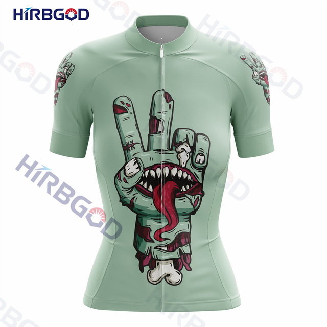 Bluza rowerowa damska z krótkim rękawem HIRBGOD 2022 Halloween - Wianko - 19