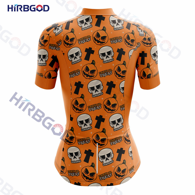 Bluza rowerowa damska z krótkim rękawem HIRBGOD 2022 Halloween - Wianko - 12