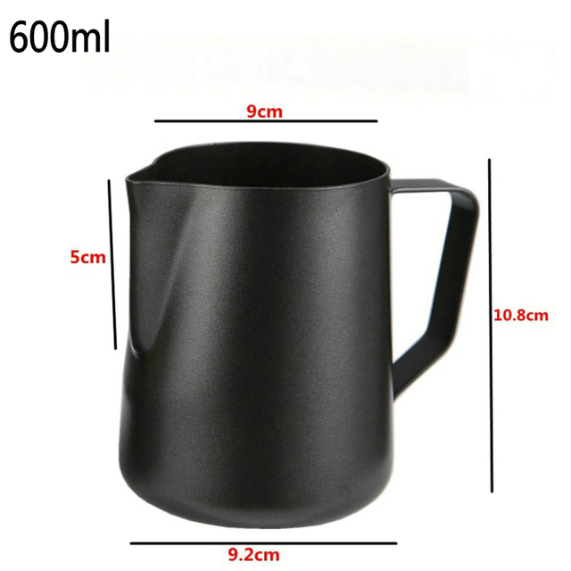 Dzbanek do spieniania mleka z nieprzywierającą powłoką, do kawy Latte, 350ml/600ml - Wianko - 22