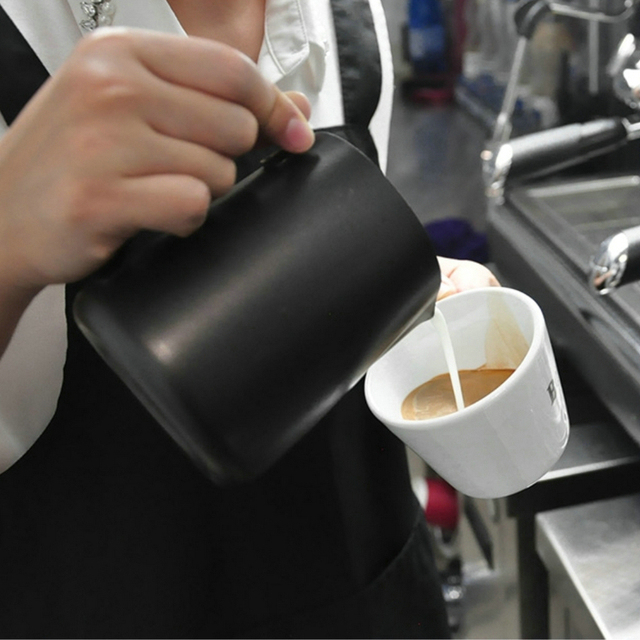 Dzbanek do spieniania mleka z nieprzywierającą powłoką, do kawy Latte, 350ml/600ml - Wianko - 19
