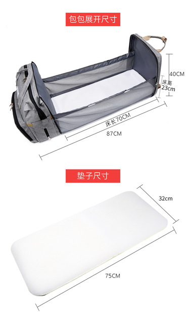 Torba na pieluchy dla niemowląt - Plecak z wodoodporną torbą na pieluchy, idealny dla podróży z gondolą i przewozem dzieci - Wianko - 13