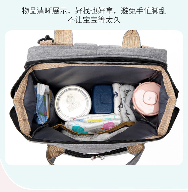 Torba na pieluchy dla niemowląt - Plecak z wodoodporną torbą na pieluchy, idealny dla podróży z gondolą i przewozem dzieci - Wianko - 6