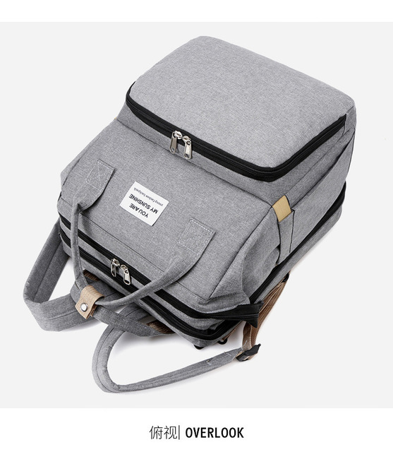 Torba na pieluchy dla niemowląt - Plecak z wodoodporną torbą na pieluchy, idealny dla podróży z gondolą i przewozem dzieci - Wianko - 35