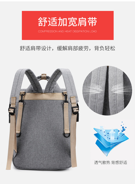 Torba na pieluchy dla niemowląt - Plecak z wodoodporną torbą na pieluchy, idealny dla podróży z gondolą i przewozem dzieci - Wianko - 10