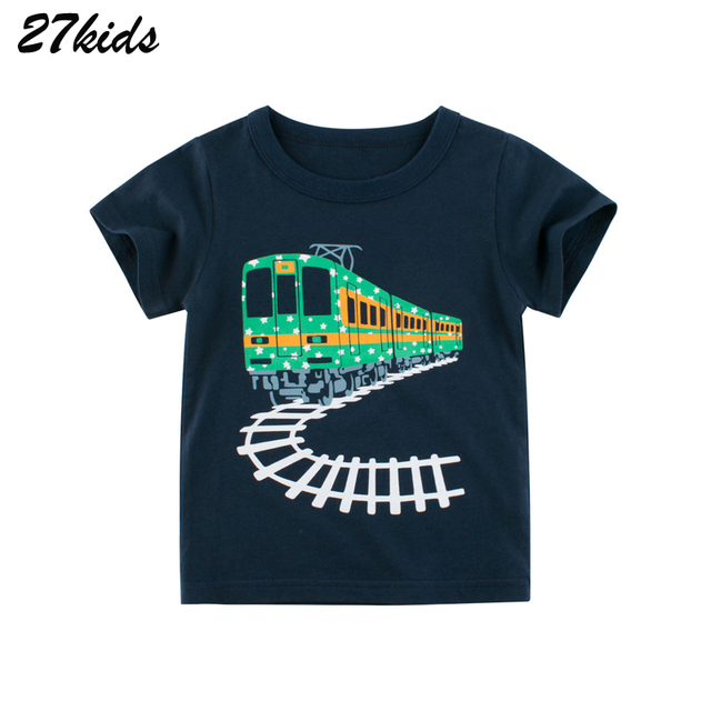 Nowa kolekcja: 27 dziecięcych koszulek pociąg, letnie topy i spodenki dla chłopców - wygodne i modne ubrania dla niemowląt - Wianko - 3