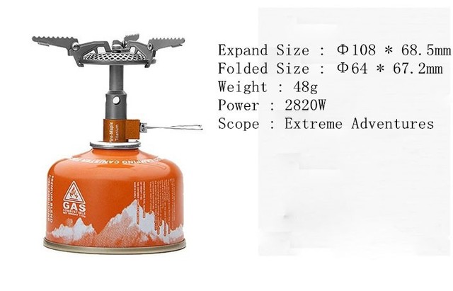 Ultralekki składany piec gazowy do wspinaczki na zewnątrz Ogień Maple FMS-116T z palnikiem gazowym o wadze 48g - Wianko - 2