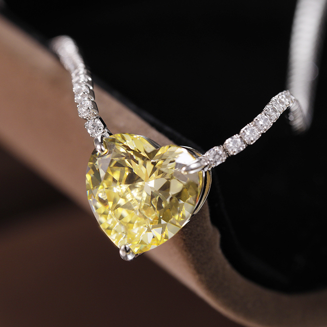 FFGem Naszyjnik Choker z serduszkami, srebro 925, kamień szmaragdowy, diament białe złoto, dla kobiet, piękna biżuteria na przyjęcia - Wianko - 3