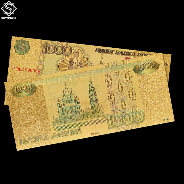 1997 rok 24K złote banknoty Rosja 1000 rubel - kolekcjonerskie papierowe pieniądze replika - Wianko - 8