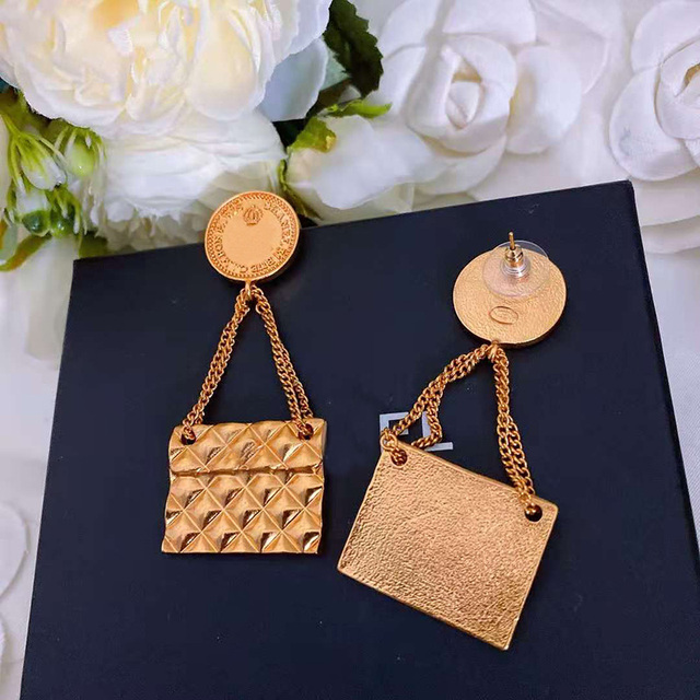 2020 Nowa gorąca biżuteria dla kobiet - złote kolczyki zapięcie typu sztyft, imprezowa torebka kolczyki C - Wianko - 3