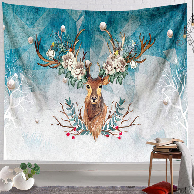 Gobelin dekoracyjny ścienne ełk Deer Tapestry kuratorium College pokoju ozdoba ściany - Wianko - 17