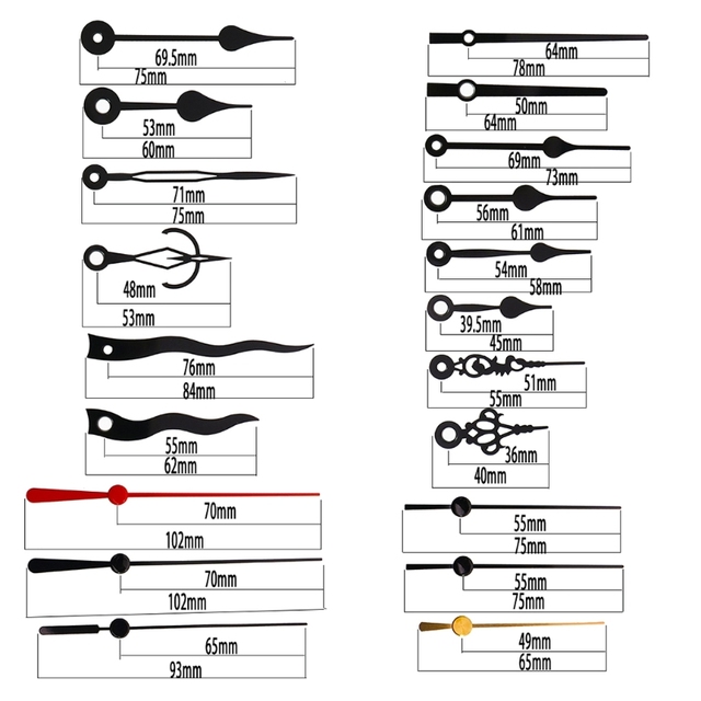 Zegar kwarcowy DIY 3 sztuki, cichy, długi wał, 6 różnych par rąk do naprawy - Wianko - 9