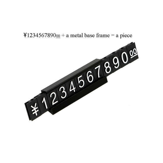 Regulowany uchwyt do przywieszek na odzież - rama aluminiowa z kostkami numerycznymi - stojak wystawowy z metalu na telefon komórkowy - Wianko - 14
